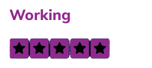 Working feedback - Excellent rating 5 stars from 133 reviews