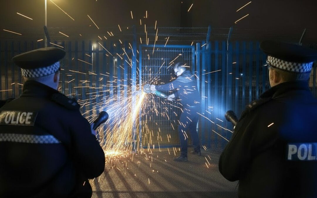 Industrial yard forced entry Automatrics MTrack with Police Scotland